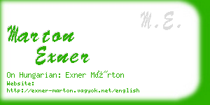 marton exner business card